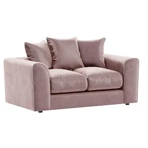 Brooklyn Plush Velvet Fibre Fabric Sofa Set 3 and 2 Seater sofa Pink