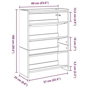 Berkfield Shoe Rack Artisan Oak 80x25x61.5 cm Engineered Wood