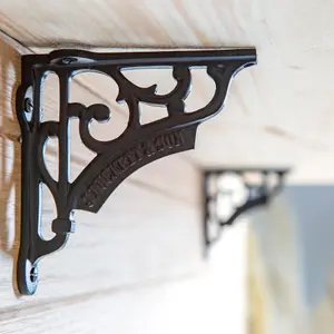 Hammer & Tongs - Ornate Iron Shelf Bracket - D120mm - Raw