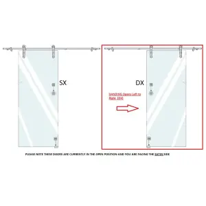 CLASSIC Vetroglide 8mm glass Sliding Door and Track  (DX - Opens Left to Right)