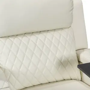 Electric Recliner Armchair & Cinema Seat with Massage in Cream Leather Aire - Venice Series One