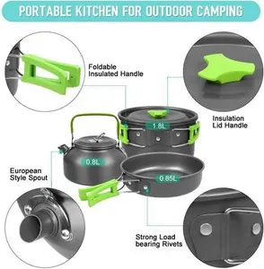 Portable Camping Cookware Kit Outdoor Picnic Hiking Cooking Equipment