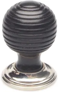 Castelion Large Ebonised and Nickel Beehive Cabinet Knob