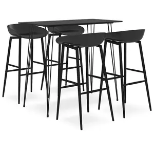 Berkfield 5 Piece Bar Set Black