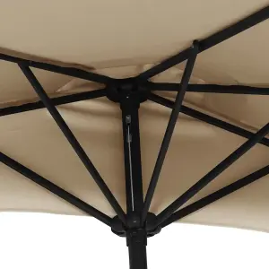 Berkfield Balcony Parasol with Aluminium Pole Taupe 300x150 cm Half