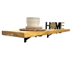 Rustic Folding Breakfast Bar Wall Mounted BT03 (Rustic Pine, 110cm (1.1m)