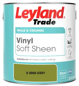 Leyland Trade Vinyl Soft Sheen Walls & Ceilings Emulsion Paint (S 3060-G50Y) - 2.5L