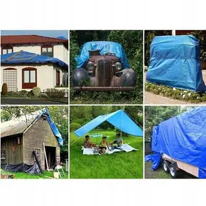 Tarpaulin Tarp Sheet Cover Blue Waterproof Ground Camping Multipurpose Furniture 5m x 6m