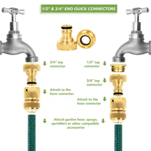 BLOSTM Brass Garden Hose Connectors 6 Pack