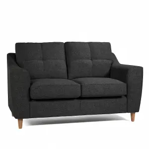 Baxter Charcoal Tufted Fabric Sofa Suite 3 Seater and 2 Seater Sofa