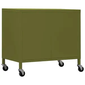 Berkfield Storage Cabinet Olive Green 60x35x56 cm Steel