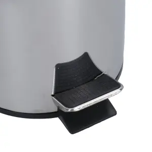 3L Waste Pedal Bin Stainless Steel Kitchen Bathroom House Rubbish Dustbin