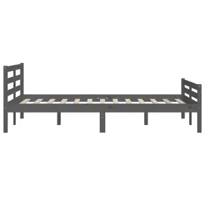 Berkfield Bed Frame Grey Solid Wood 120x190 cm Small Double