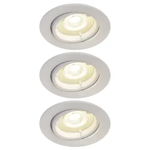 GoodHome Salk White Adjustable LED Neutral white Downlight 4.8W IP20, Pack of 3