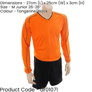 M JUNIOR Long Sleeve Marseille Shirt Short Set ORANGE/BLACK 26-28" Football Kit