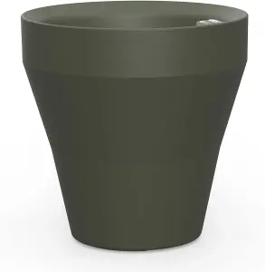 Crescent Garden Self-Watering Rim Planter Large Outdoor/Indoor TruDrop System Olive 18''