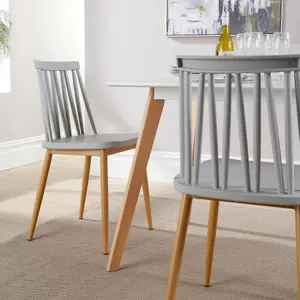 Home Source Trinity Table and 4 Grey Lucy Chairs