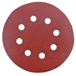 125mm 8 hole P60 Aluminium Oxide hook & loop backed sanding discs. Price per 10 discs.