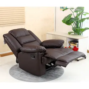 Loxley Bonded Leather Recliner Armchair Sofa Home Lounge Chair Reclining Gaming (Brown)