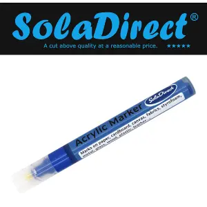 Acrylic Paint Marker Pen Permanent for Stone Leather Fabric Plastic (Metallic Blue)