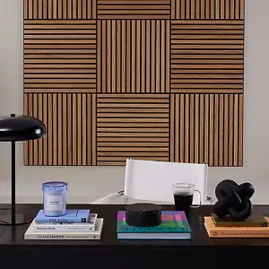 Naturewall SlatWall Mini Oiled Oak and Black - 60cm x 60cm - Single Panel