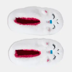 Unicorn Slipper Socks Warm Faux Fur Fluffy Fleece Soft Warm Lounge - One Size