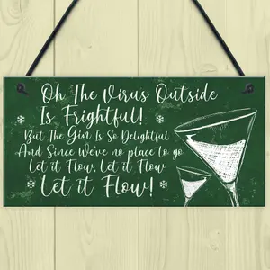 Funny Bar Sign Lockdown Gift Kitchen Garden Gin Bar Sign Gin Gift For Her