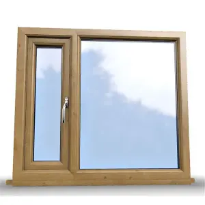 995mm (W) x 1045mm (H) Wooden Stormproof Window - 1/3 Right Opening Window - Toughened Safety Glass