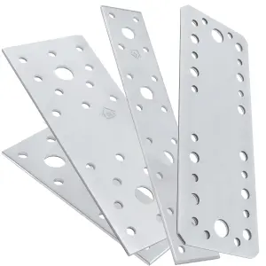 140 x 55 x 2.5mm Flat Joining Metal Plates Brackets ( Pack of: 20 ) Galvanised Steel