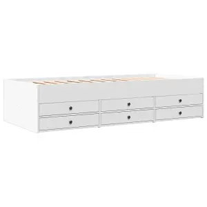 Berkfield Daybed with Drawers without Mattress White 100x200 cm