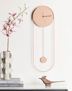 Wall Clock SALVAN Metal Peach Pink