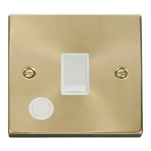 Satin / Brushed Brass 1 Gang 20A DP Switch With Flex - White Trim - SE Home