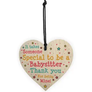 Red Ocean Babysitter Childminder Thank You Gift Present Wooden Heart Sign Nursery Leaving Baby Gifts