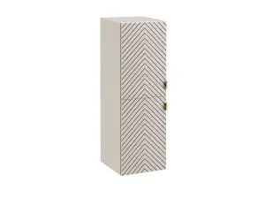 Bathroom Wall Cabinet Tall Floating Storage Unit Ribbed Fluted Door Beige Cara