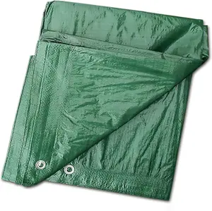 Green Tarpaulin - Heavy Duty Waterproof Cover Plastic Sheet Tarp - Durable Sheet - UV, Dust, Rain, Ground Sheets 4m x 5m