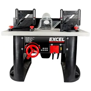 Excel Table Router Cutter 240V/1500W Black with 1/2in Shank Router Cutter Bit 35 Piece Set