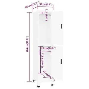 Berkfield Locker Cabinet White 38x45x180 cm Steel