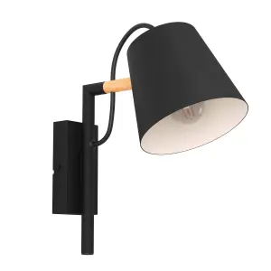 EGLO Lacey IP20 Scandi Black Wall Light