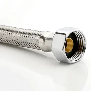 Pipe Flexi Connector 1/2" x 1/2" Flexible Water Hose Plumbing 70 cm