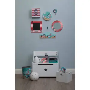 Interiors by Premier Bright Pirate Mirror, Cheerful Child Bedroom Mirror, Versatile Colourful Round Pirate Mirror For Washroom