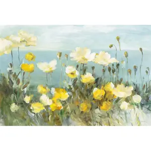 Field Of Poppies Bright Crop by Danhui Nai - Painting White Framed Paper Print / 30cm H x 46cm W