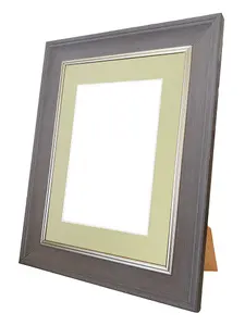 Scandi Slate Grey Frame with Light Grey Mount for Image Size 12 x 8 Inch