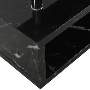 Miami TV Stand Storage Living Room Bedroom, 1200 Wide, S-Shape Design, Media Storage, Milano Marble Effect High Gloss Finish