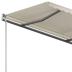 Berkfield Freestanding Manual Retractable Awning 450x300 cm Cream