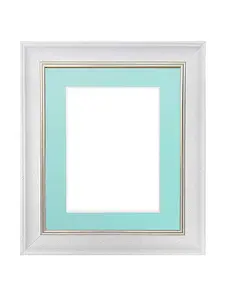 Scandi White Speckled Frame with Blue Mount for Image Size 12 x 10 Inch