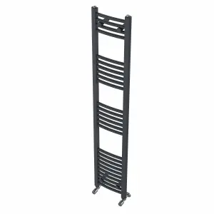 Rinse Curved Bathroom Heated Towel Rail Ladder Radiator Anthracite 1600x300mm