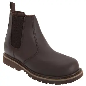 Grafters Mens Safety Chelsea Boots Brown (13 UK)