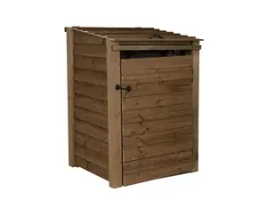 Wooden Wheelie Bin Store (Single, Rustic Brown)