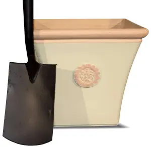 Primrose Terracotta Flared Square Tuscan Planter in Light Pistachio 44cm