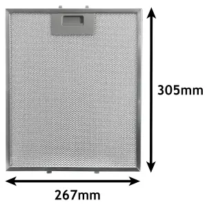 SPARES2GO Vent Extractor Aluminium Mesh Filter compatible with Whirlpool Oven Cooker Hood (Pack of 2)